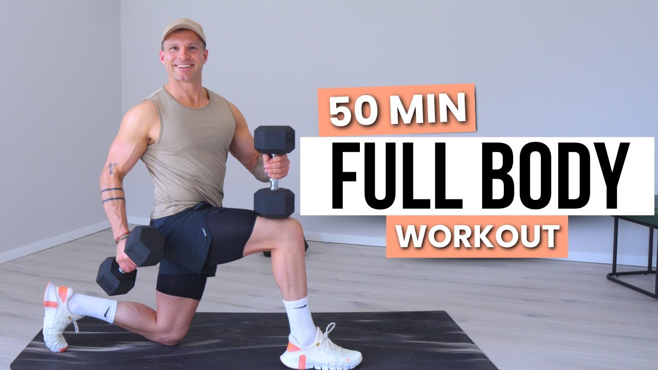 50 Min FULL BODY DUMBBELL WORKOUT | Muscle Building at Home (Slow and Controlled Strength)