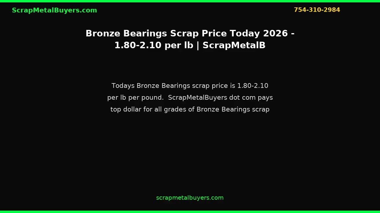 Bronze Bearings Scrap Price Today 2026 &mdash; $$1.80&ndash;$2.10/lb | ScrapMetalBuyers.com