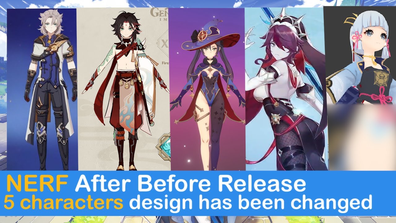 Genshin Impact 5 Characters Changed Design | NERF Mona, Albedo ,Xiao ,Rosaria, Ayaka