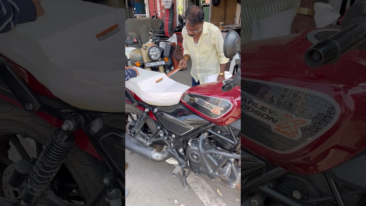 Harley Davidson x440 touring seat modification #harleydavidsonx440 #seatmodification #pawarseatcover