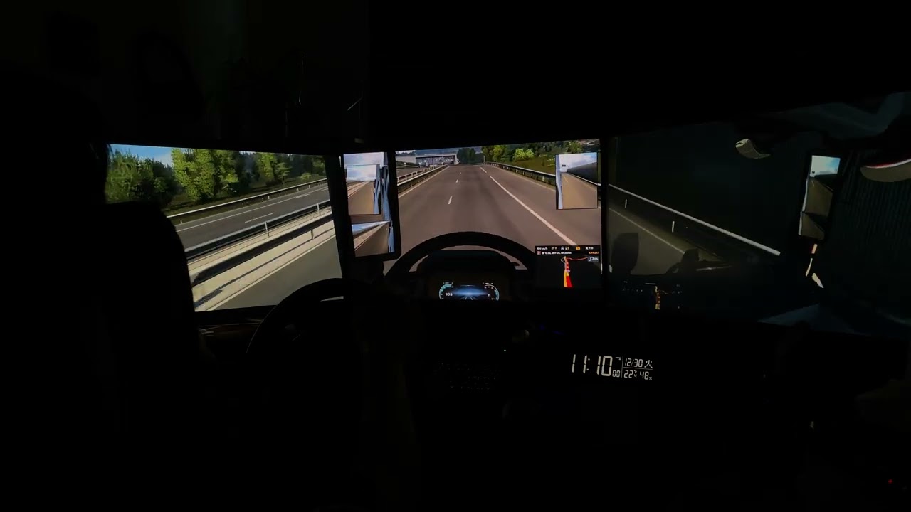 【Euro Truck Simulator 2】 3画面プレイ （Part2）