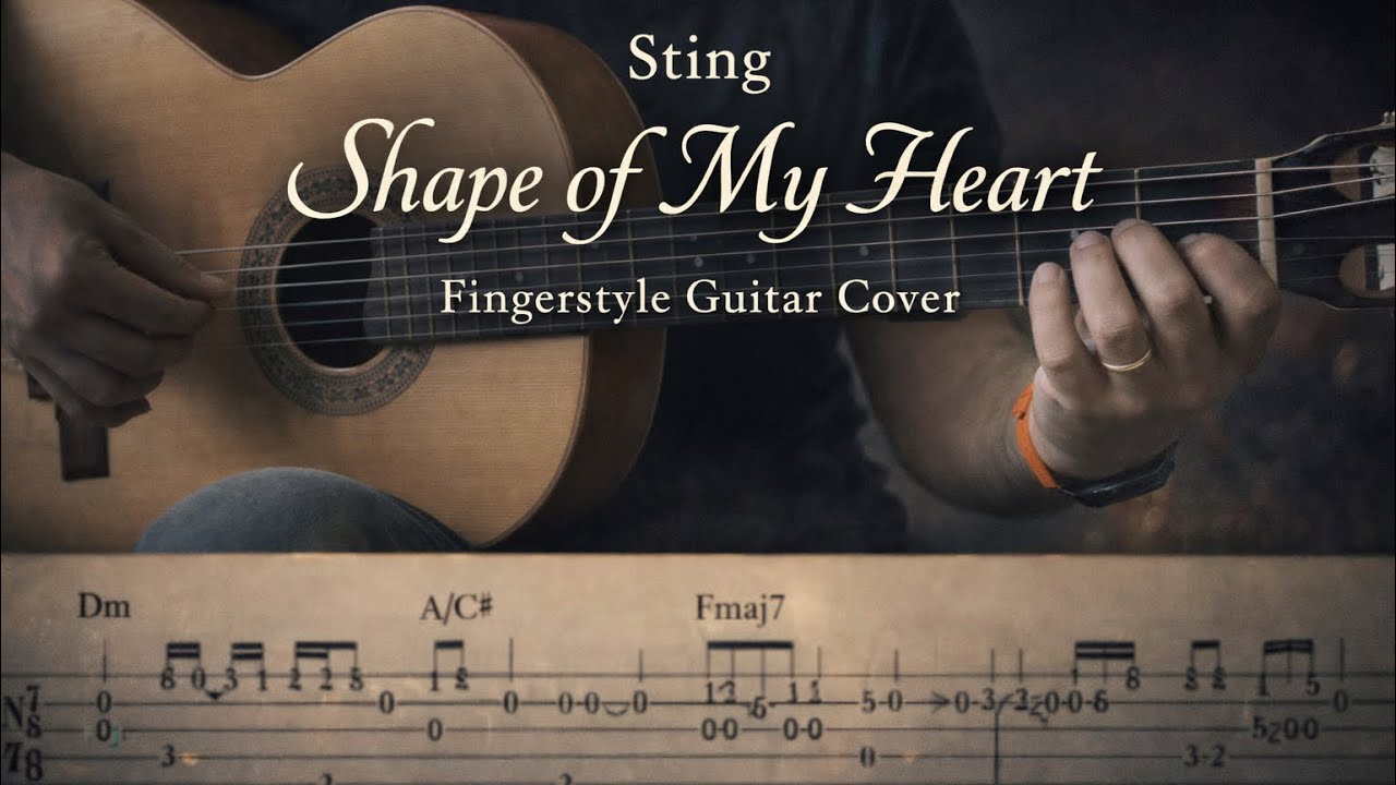 sting - Shape Of My Heart Fingerstyle Guitar Cover + Ttutorial Tab