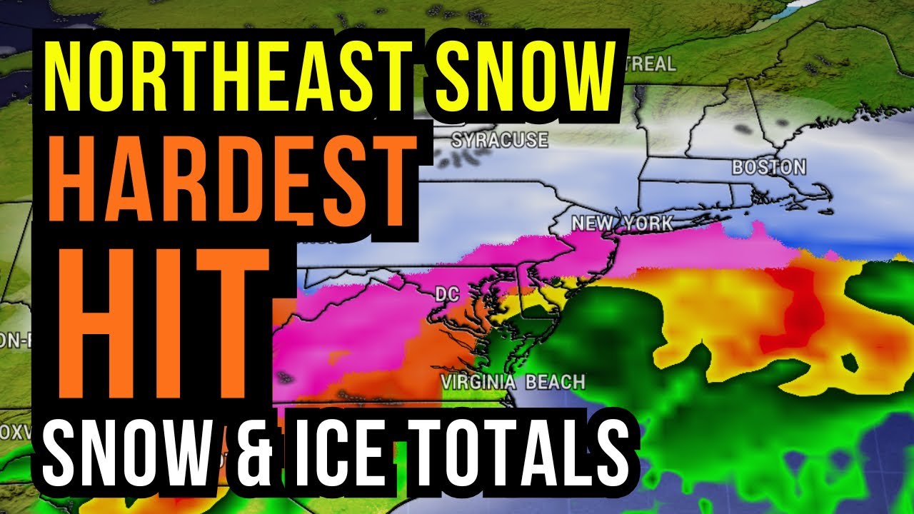 Hardest Hit Snow and Ice Areas...