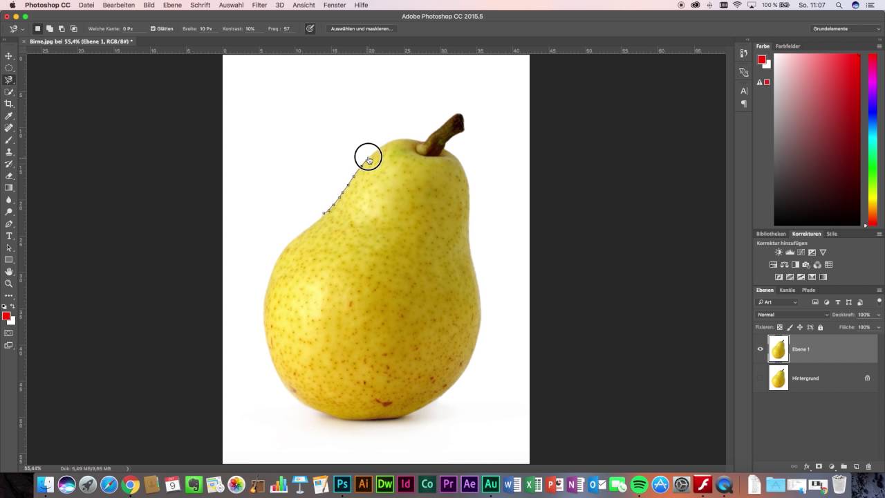 Freistellen mit dem magnetischen Lasso in Photoshop CC 2015