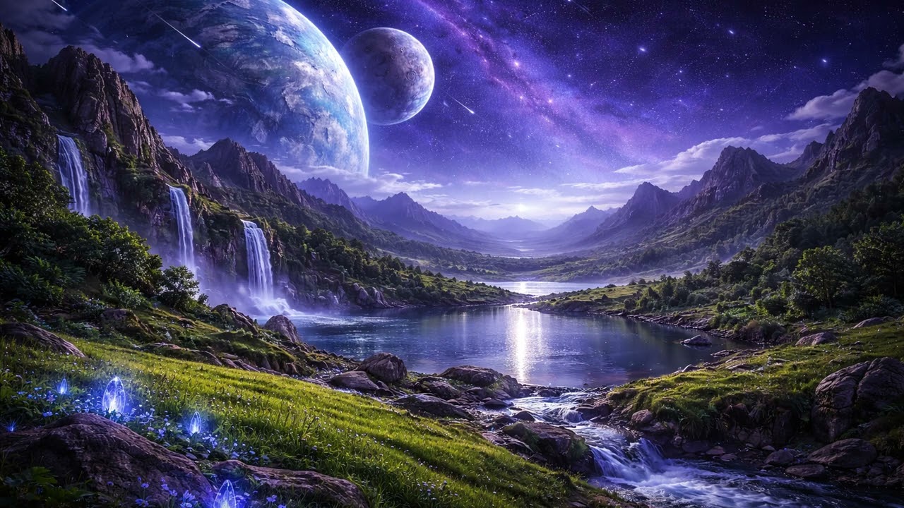 Ambient Space Sounds for Sleep | Alien Valley Night | 2 Hours