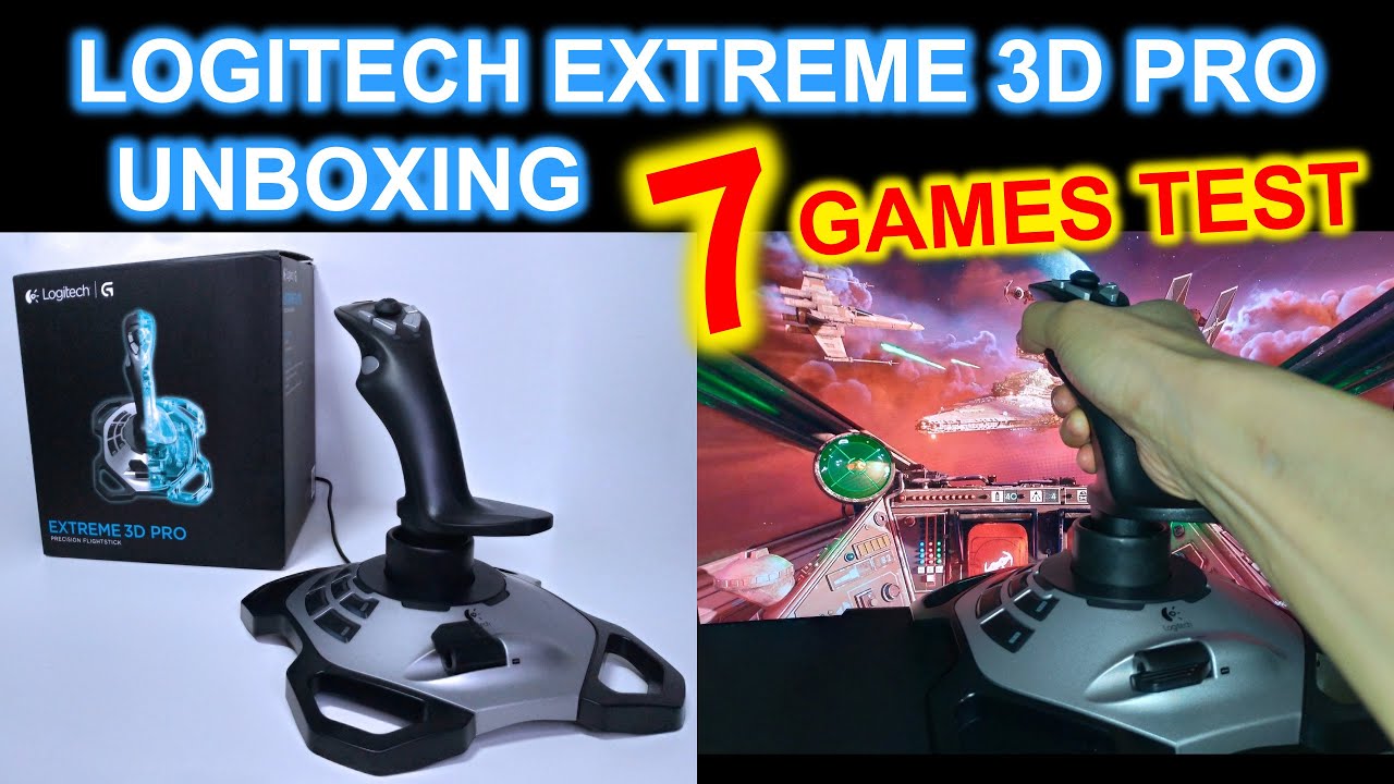 LOGITECH EXTREME 3D PRO JOYSTICK - UNBOXING & 7 GAMES TEST