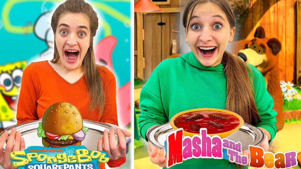 Mâncăm 🤪MÂNCARE 🍰🧁din DESENE ANIMATE 👑Challenge