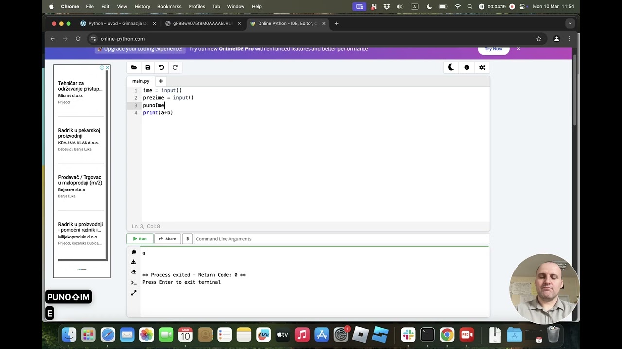 Python 1 -  Osnovne naredbe