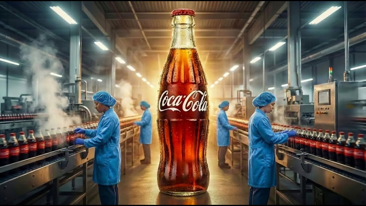 Di Dalam Pabrik Cola Modern  Jalur Produksi Minuman Ringan Otomatis  ASMR Industri