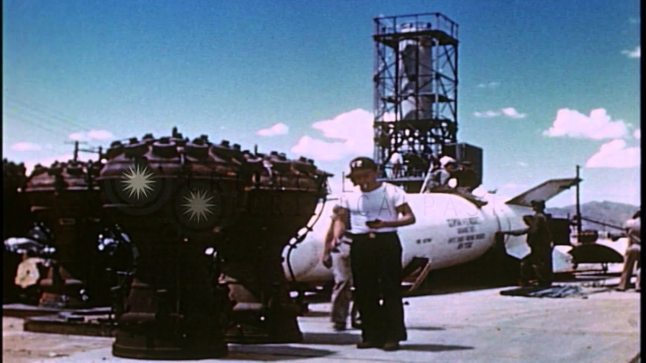 German V-2 rockets at White Sands Proving Ground  in New Mexico. HD Stock Footage