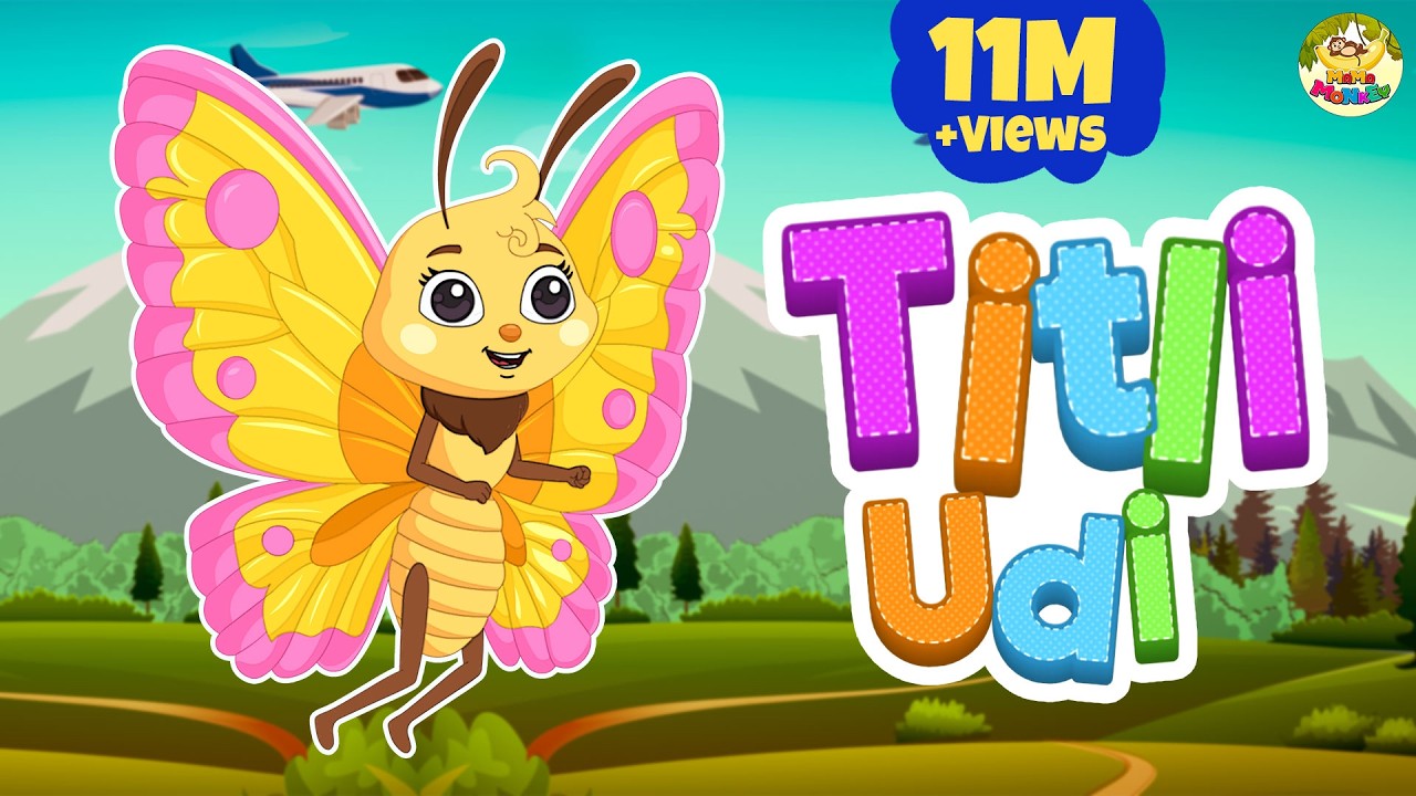 Titli Udi Ud Na Saki | तितली उड़ी | Nursery Rhymes | Rhymes For Kids | MaMa Monkey