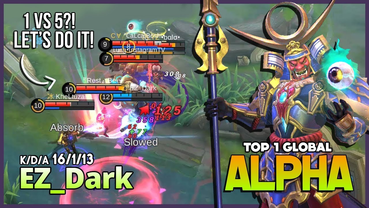 Brutal Damage with Unlimited Lifesteal Alpha by EZ_Dark Top 1 Global Alpha ~ Mobile Legends