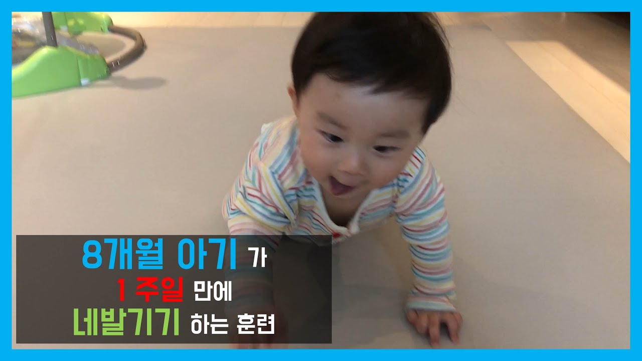 [네발기기 연습 방법] 8개월 아기가 1주일 만에 네발기기 하는 훈련법!!