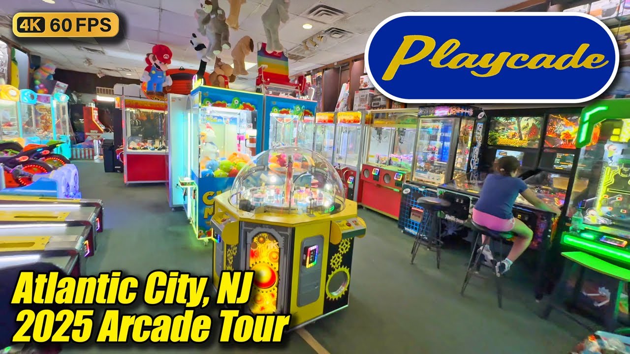 Playcade (Atlantic City NJ), August 2025 arcade tour, new 4K full walkthrough