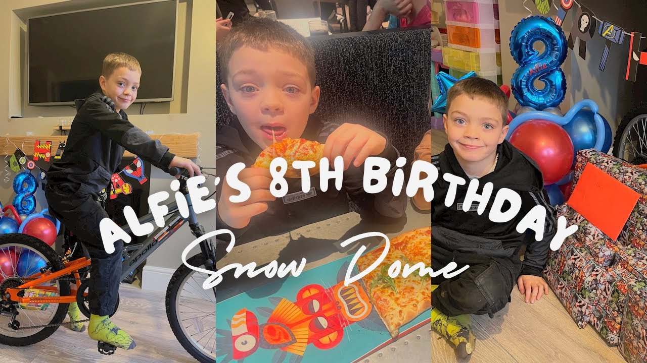 Alfies 8th Birthday | present opening & snow dome fun