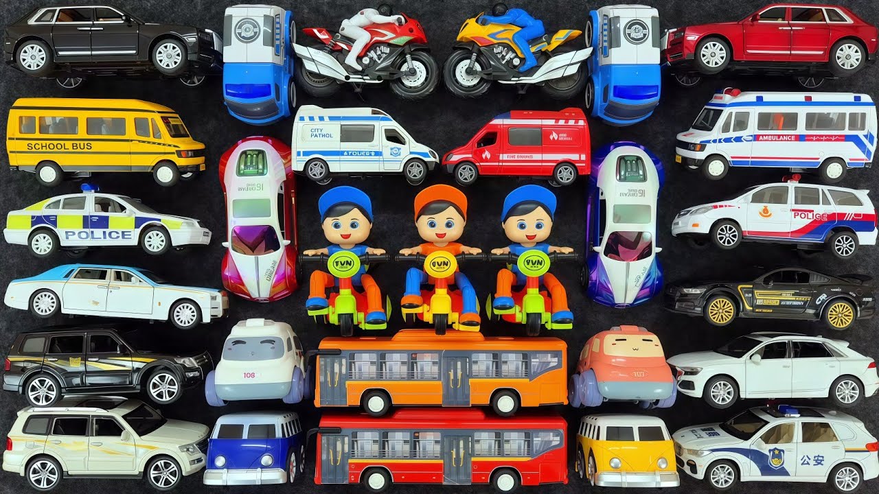Kolorowe pojazdy miejskie dla dzieci | Samochody, autobusy, ciężar&oacute;wki i inne