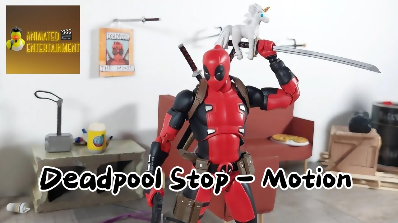 Deadpool stop motion animation fight scene