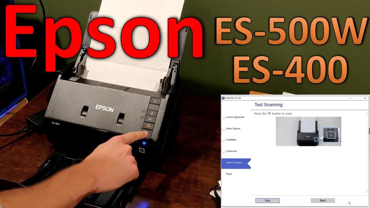 Быстрая настройка и обзор — сканер документов Epson ES-400, ES-500W