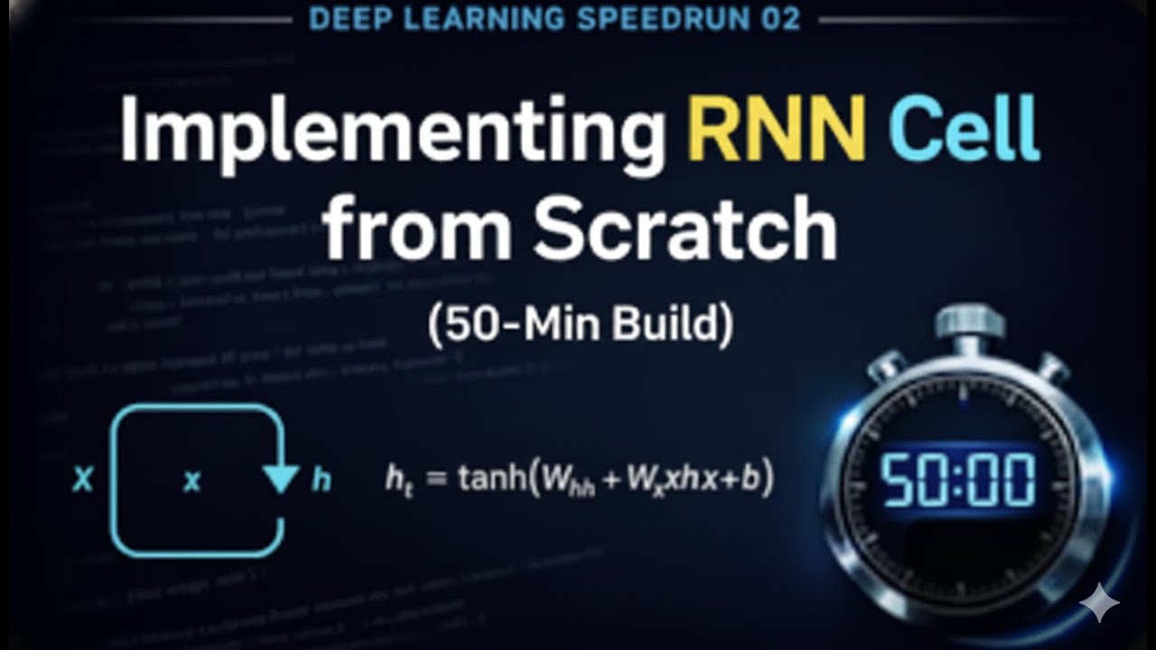 Deep Learning Speedrun: Implementing RNN Cell from Scratch (50-Min Build)