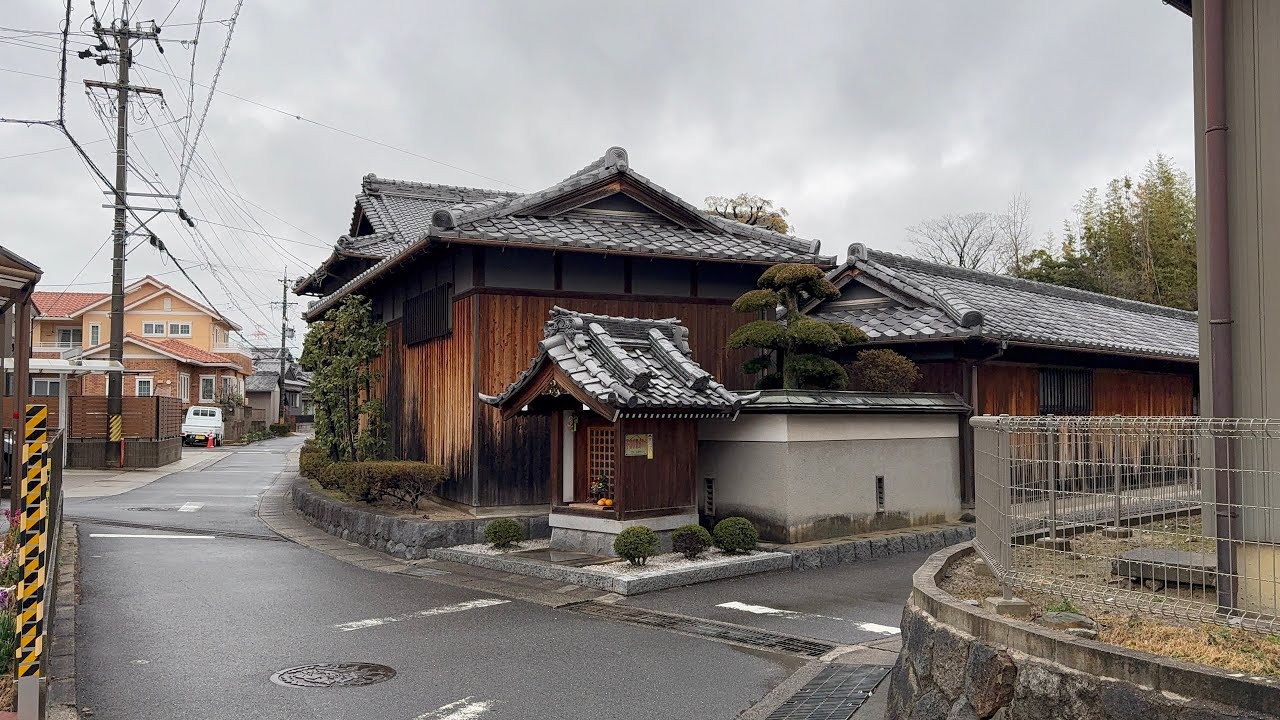 4k Walking Tour Japanese Countryside Village With Rain | Beautiful Japan