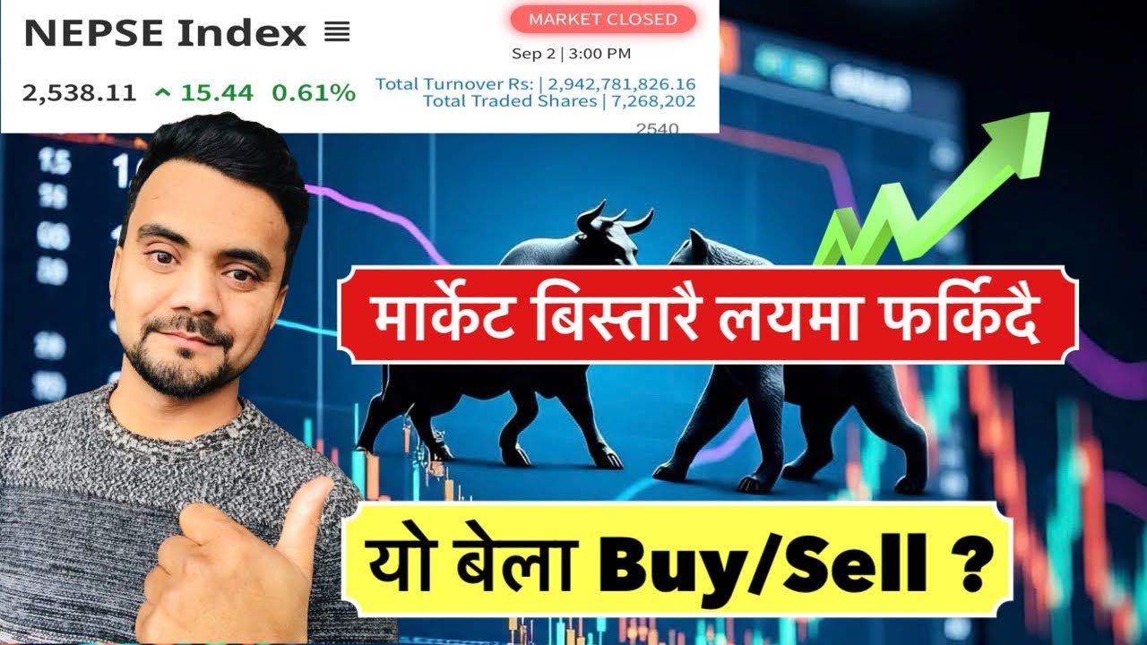 मार्केट मा सकरात्मक माहोल आउदै के अब बजार बढेर जाला त ? NEPSE Technical Analysis by Shankalpa Dhakal