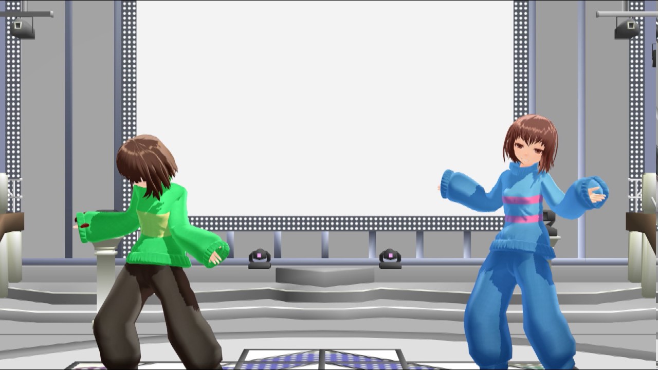 Bad Apple MMD Undertale Chara and Frisk