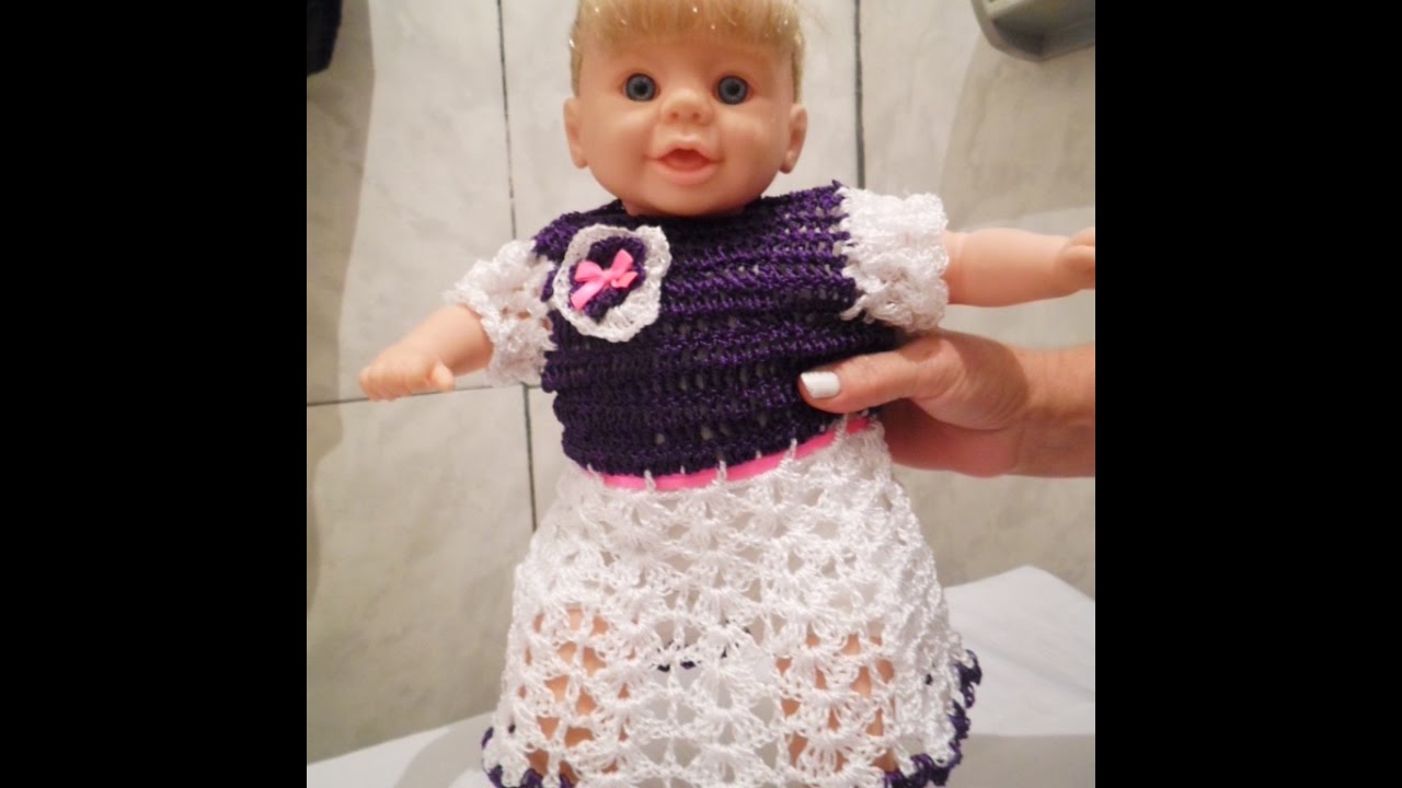 Como Fazer Vestido de Crochê para Boneca - (Passo a Passo)