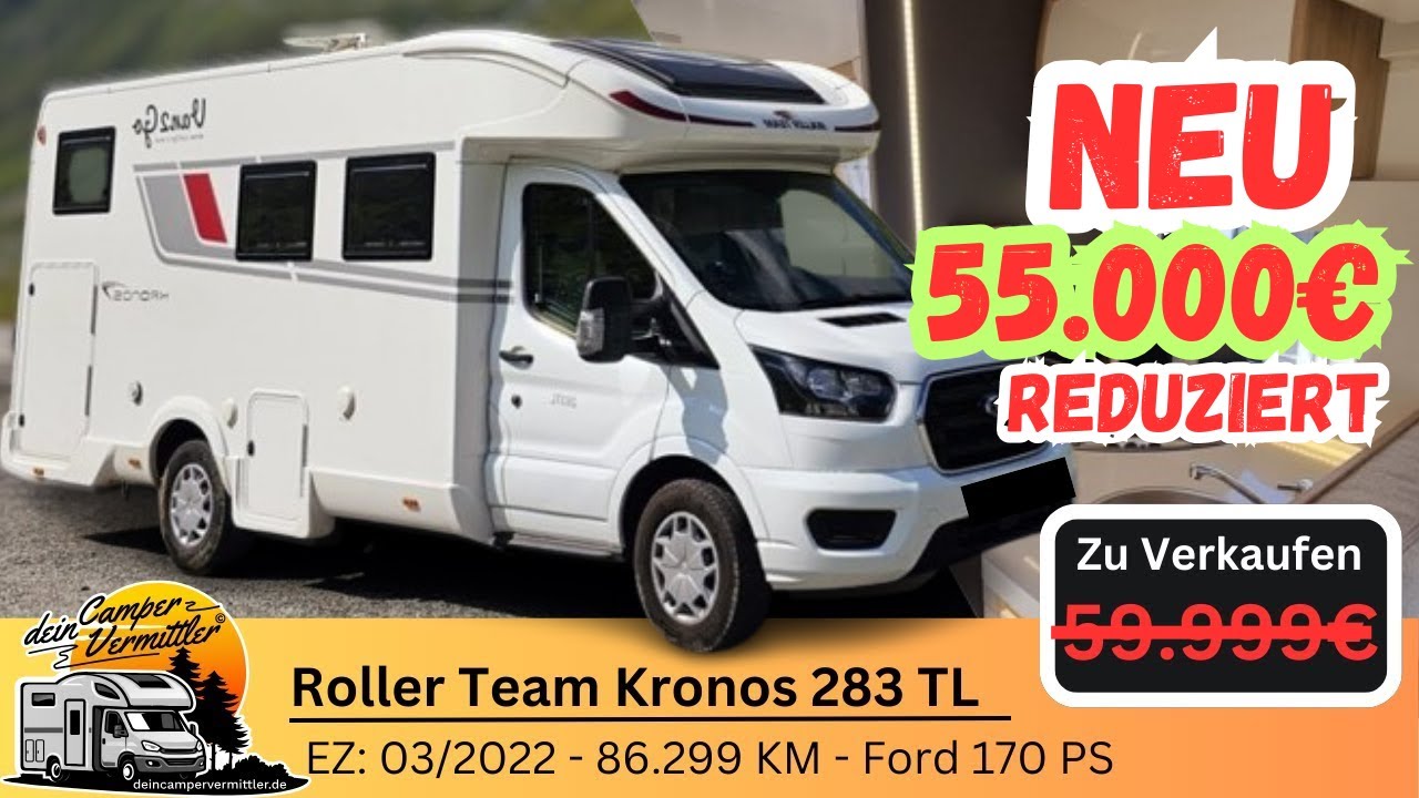 55.000 € | Roller Team Kronos 283 TL | 6,99m | Familie Wonmobil