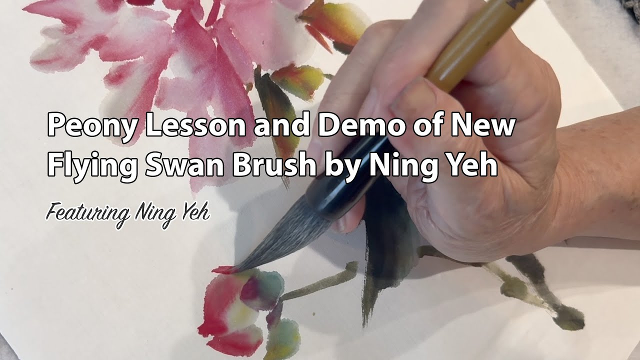 Ning Yeh Demonstrates and Teaches Chinese Peony Painting featuring new Flying Swan brush from OAS