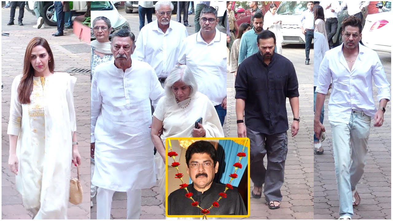Pankaj Dheer Prayer Meet: Rohit Shetty, Suresh Oberoi, Esha Deol, अपने कर्ण के लिए उमड़ा Bollywood