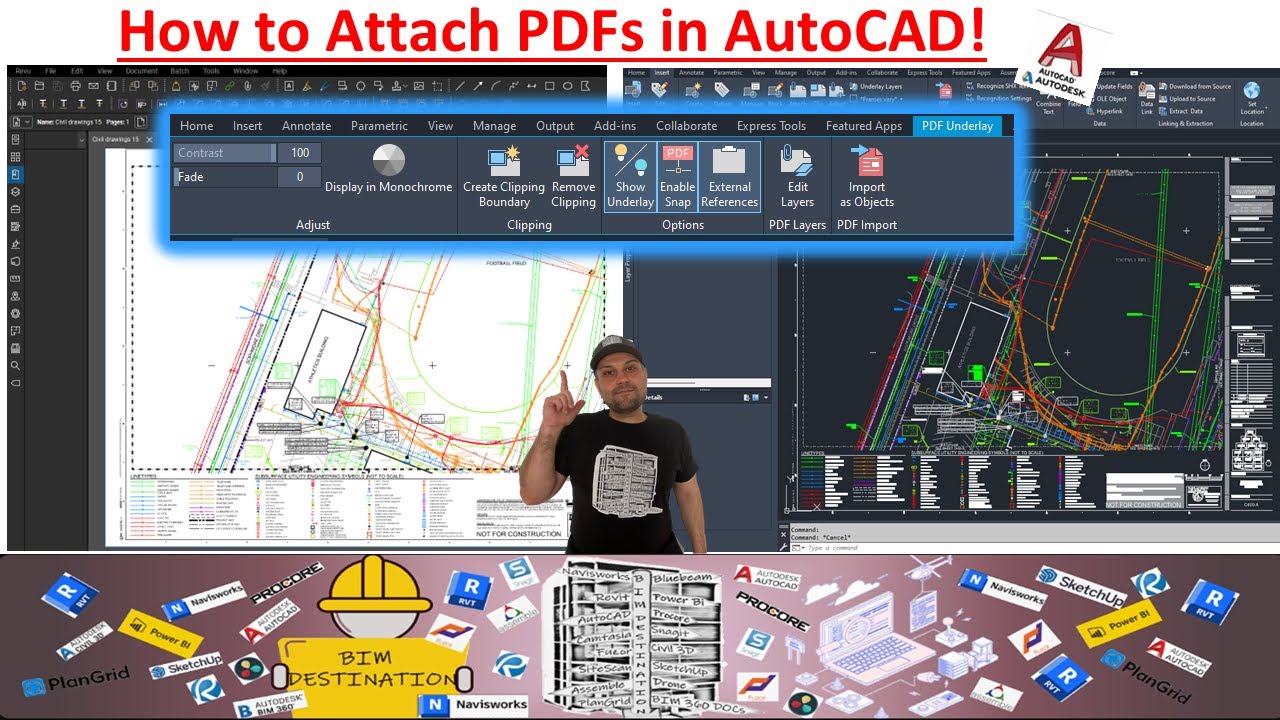 Учебные пособия по AutoCAD | Прикрепление PDF-файла к пространству модели и конвертация в DWG | О...