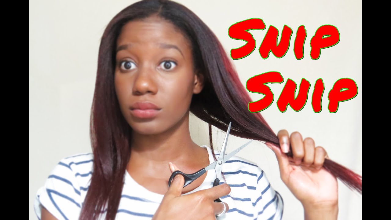 WAIST LENGTH with stringy ends aren't cute! | How I trim my hair