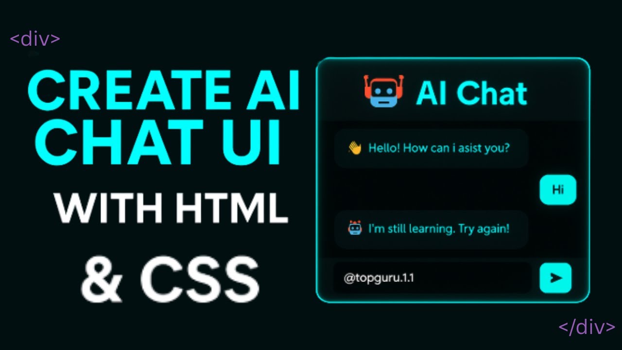 chatgpt clone ui | responsive html css javascript website | aI sawal jawab design 2025 @topguru1.1