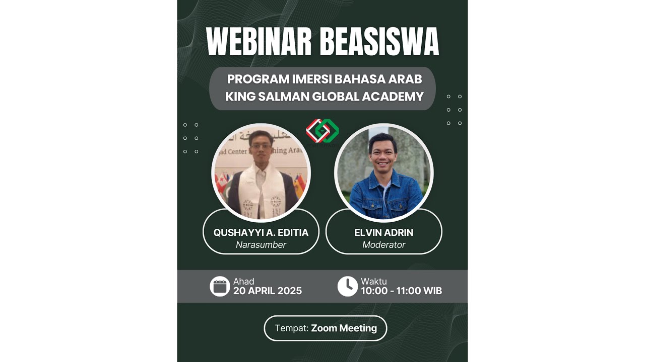 Webinar PPMI Riyadh: Kesempatan Emas Belajar Bahasa Arab di King Salman Global Academy Arab Saudi