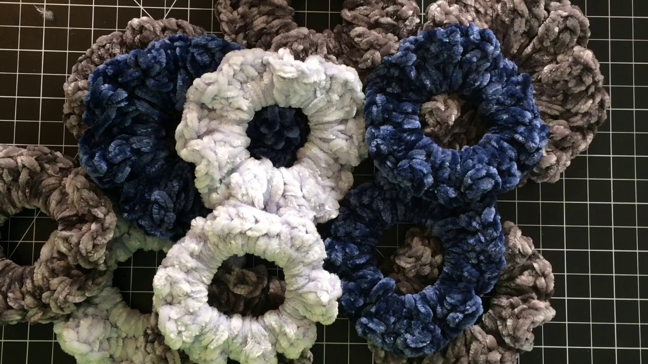 How To Crochet Velvet Scrunchies - Great Craft Show Items Or Stocking Stuffers