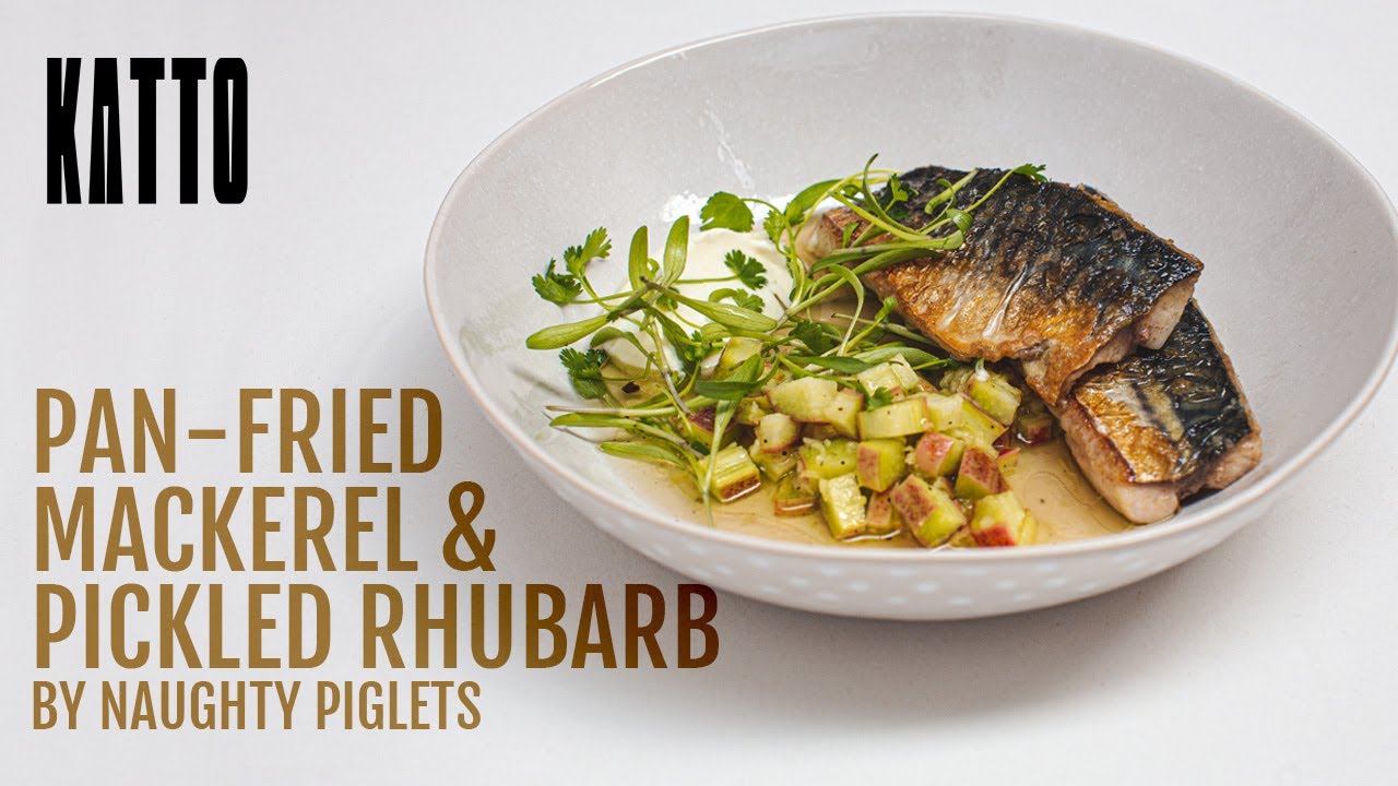 Pan Fried Mackerel with Pickled Rhubarb | Katto Knives
