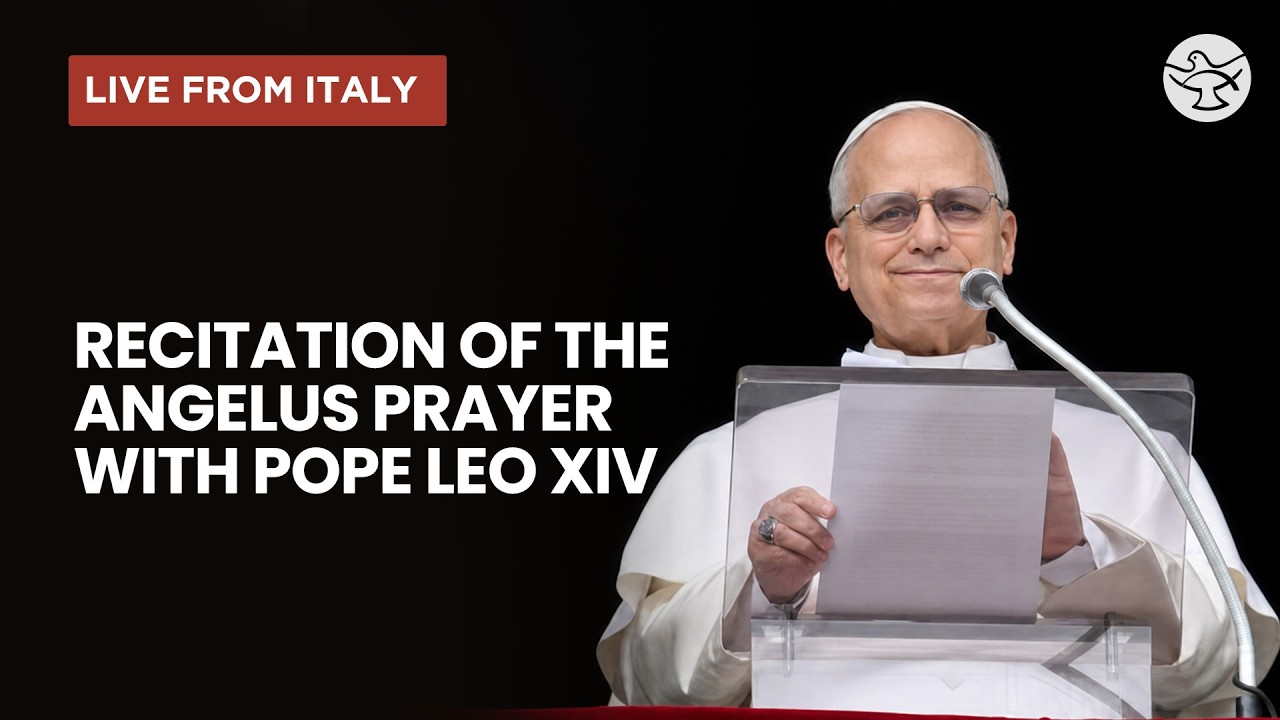 Recitation of the Angelus Prayer | Pope Leo XIV | LIVE  Piazza della Libert&agrave;, Castel Gandolfo, Italy
