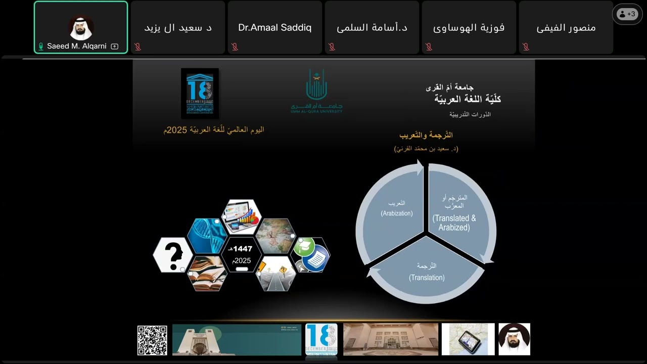 🌐 التّرجمة والتّعريب  🎤 د. سعيد بن محمّد القرنيّ
