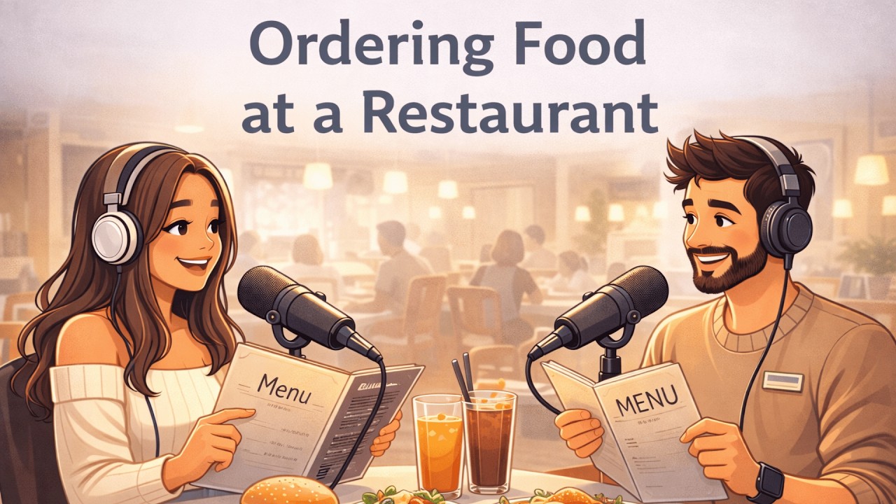 English Speaking Podcast for Easy Conversation in Daily Life || Ordering food at a restaurant