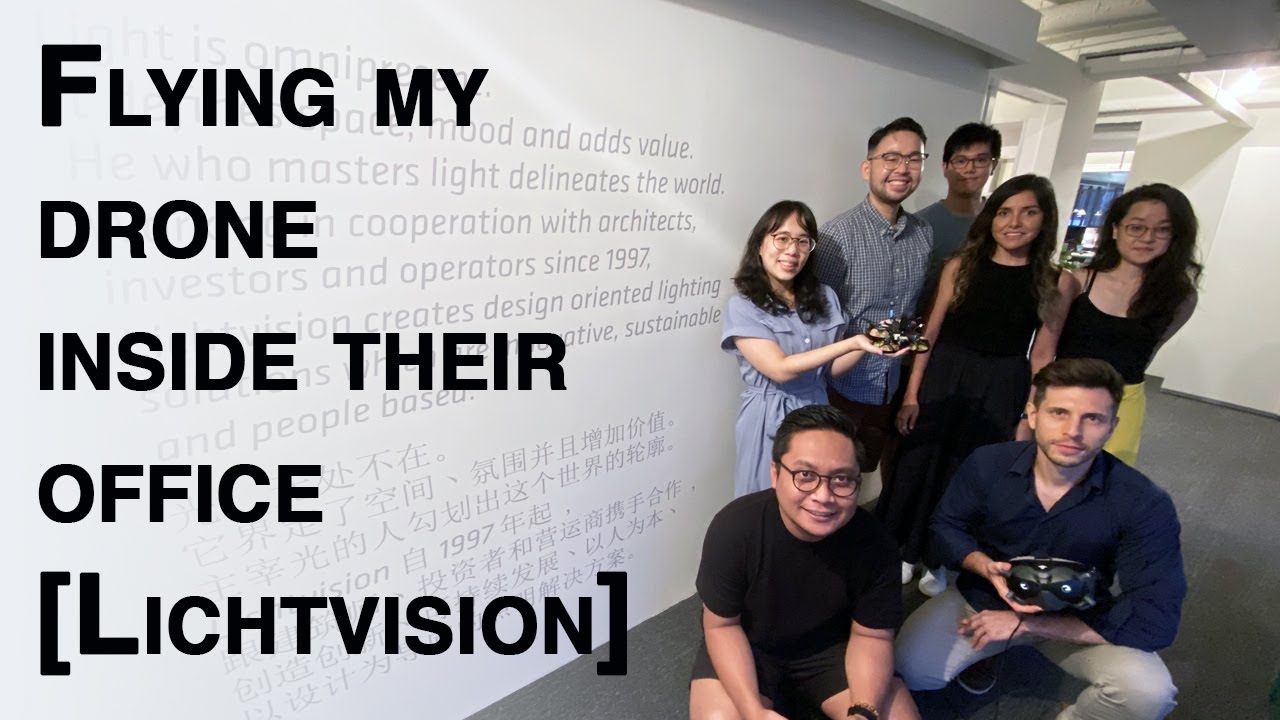 FPV Drone flies inside office tower in Hong Kong [Lichtvision Design]