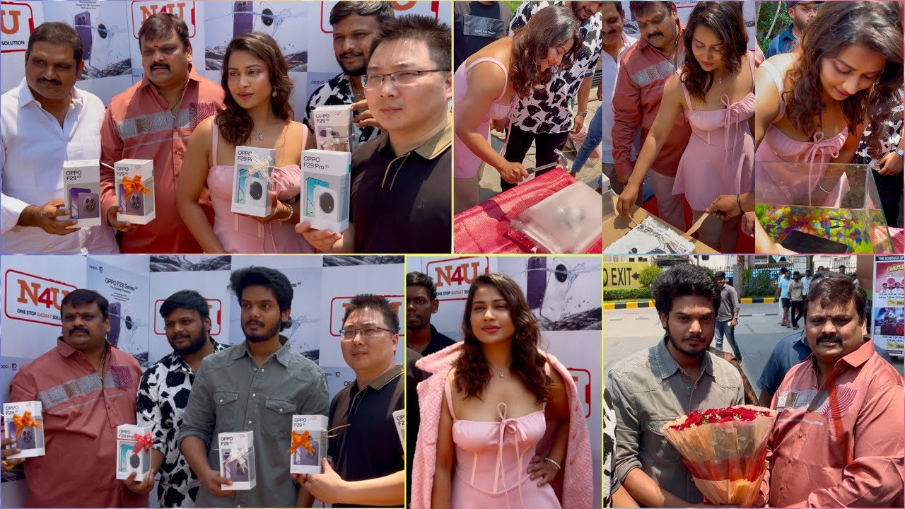 Inaya Sultana,Akash Puri Launch N4U MobileShop Ameerpet Hyderabad | New Oppo F29+ Launch #viralvideo