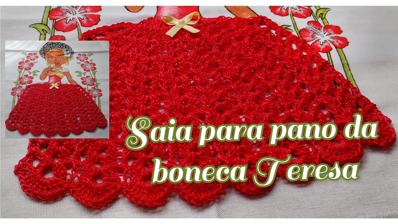 Saia para pano de prato da boneca Teresa