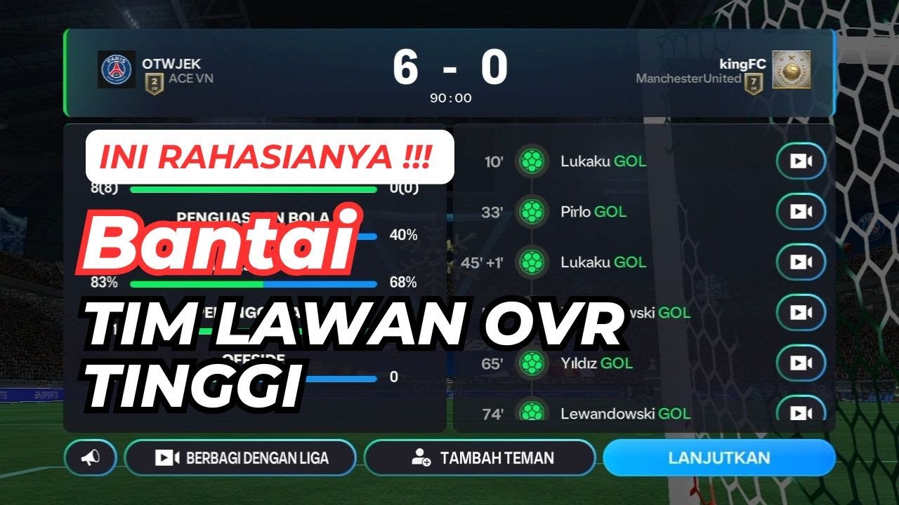 INI RAHASIANYA !!! BANTAI TIM LAWAN OVR TINGGI RIVAL DIVISI | FC Mobile