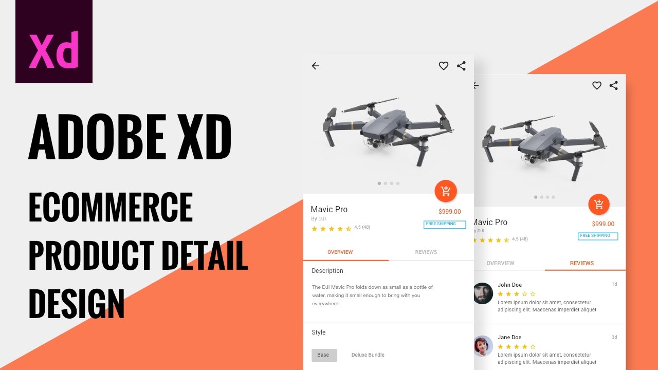 Adobe XD Tutorial | Ecommerce Product Detail Design +  Prototype