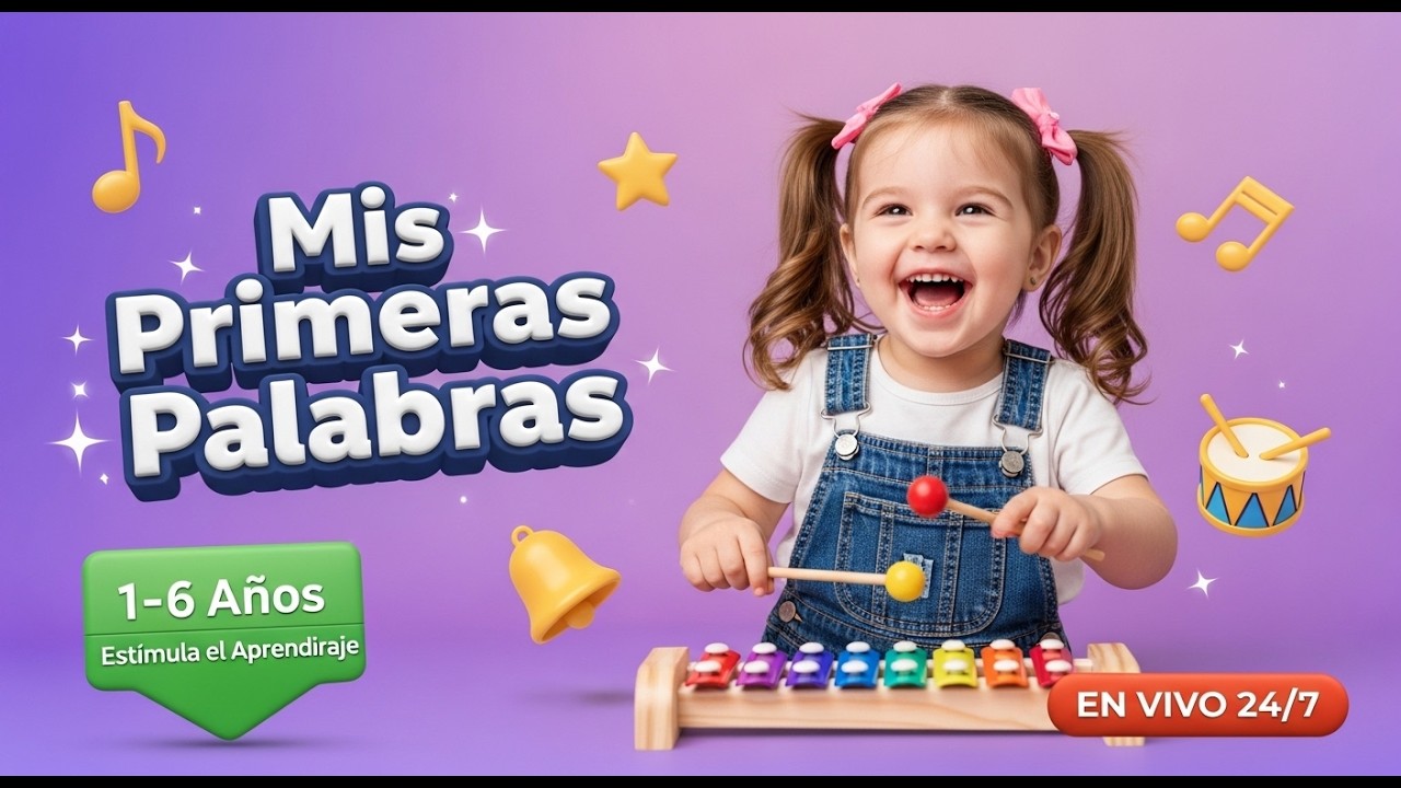 🔴 EN VIVO 24/7 | Palabras Básicas para Bebés y Niños 💖| Estimulación Temprana y Aprendizaje Infantil