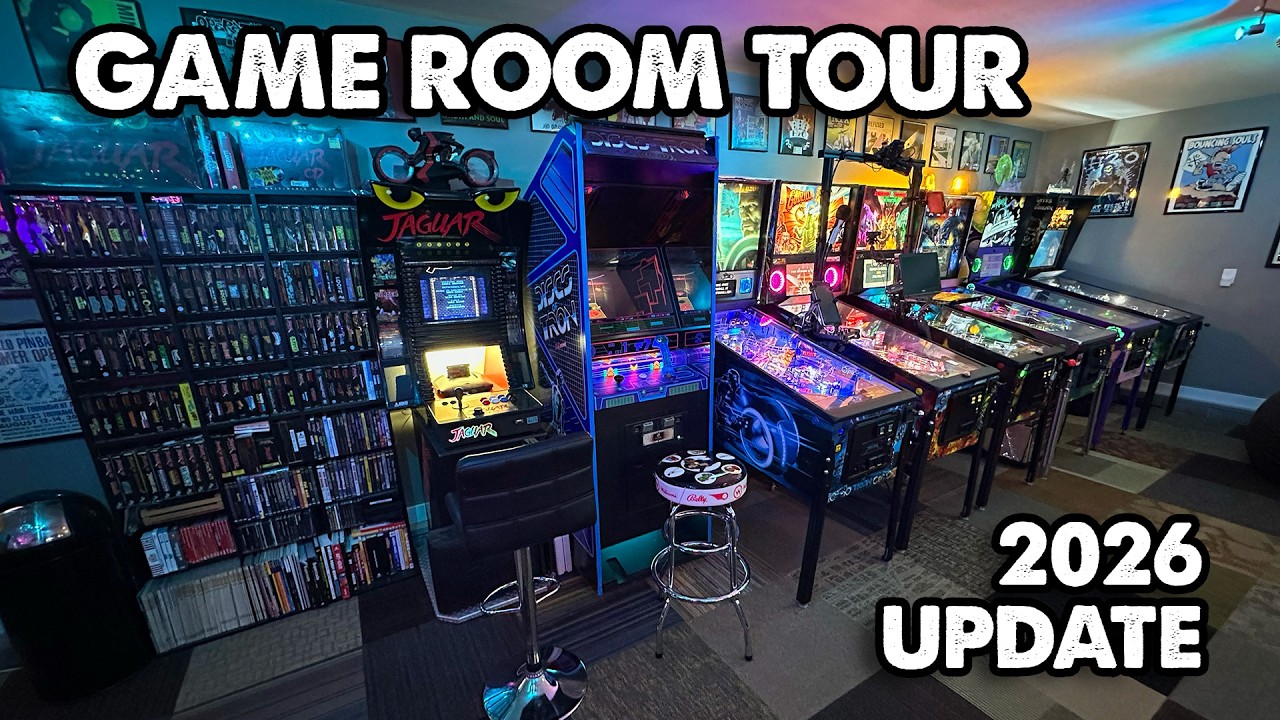 Kevin&rsquo;s Game Room Tour *2026 Updates* - Home Arcade Pinball & Retro Games