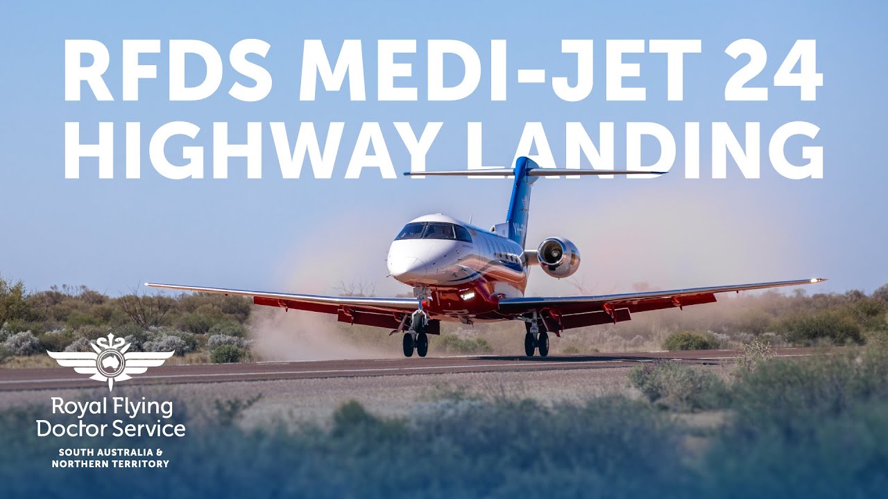RFDS Medi-Jet 24 highway landing | RFDS SA/NT