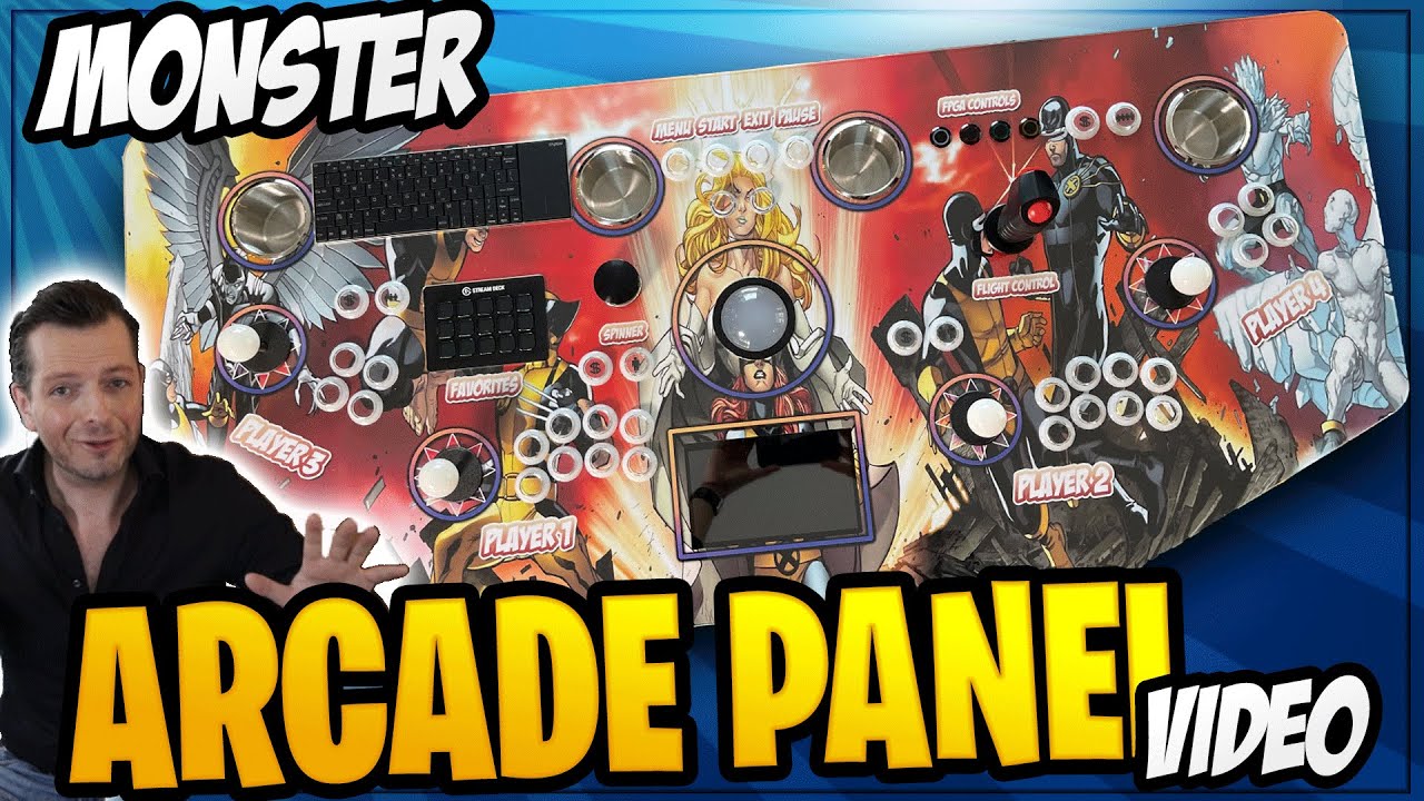 Monster Arcade Control Panel -4 player- full RGB with lasercut scratch resistant plexiglass coating