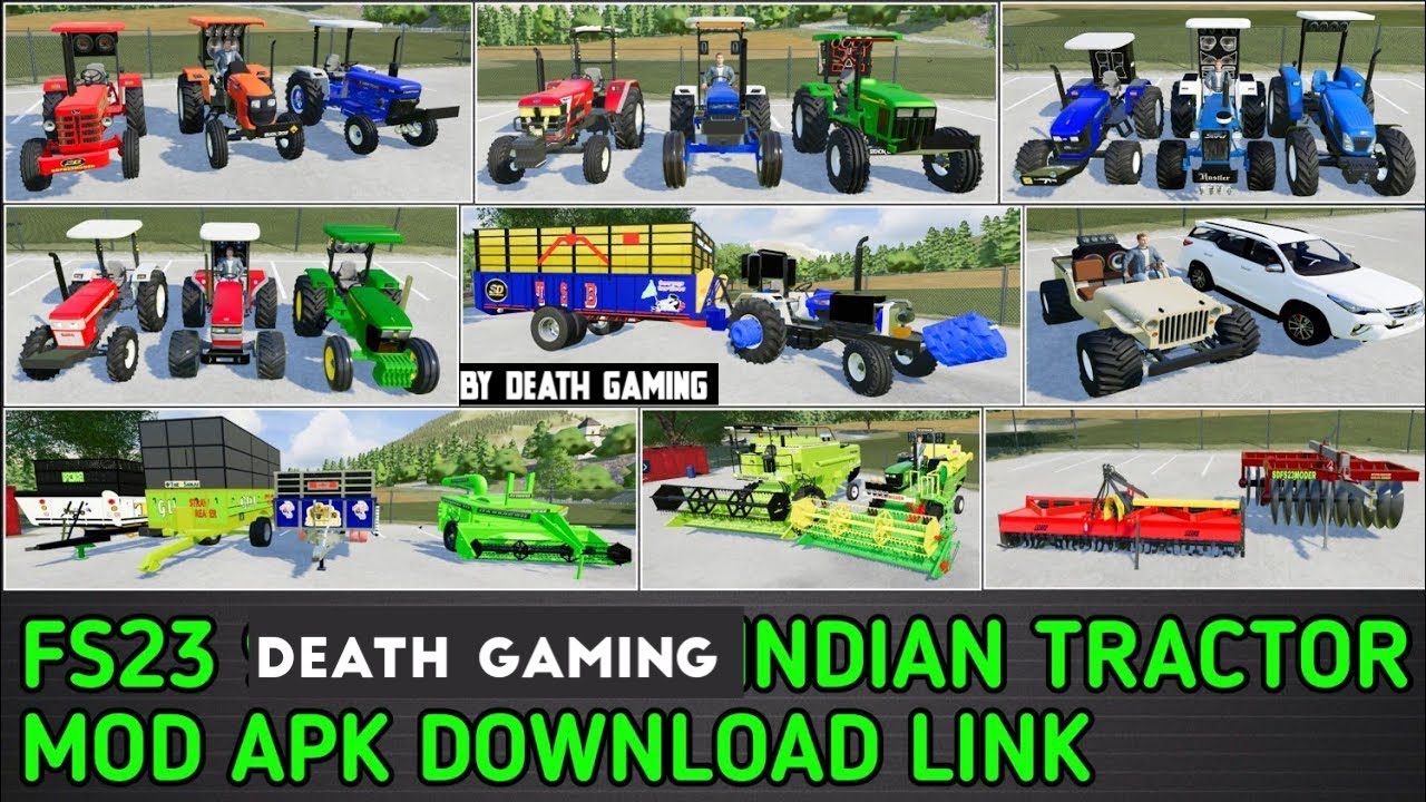 💀Fs23 All indian modified tractor🔥Big mod apk download link👍