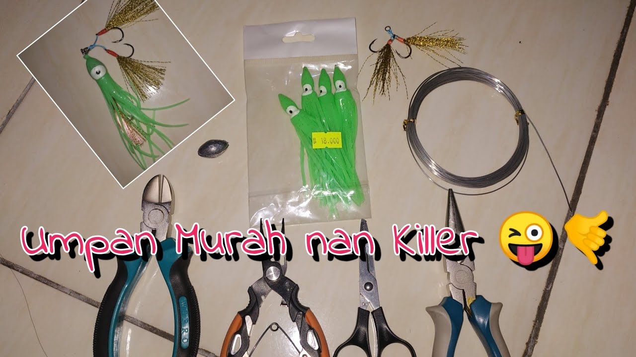 Tutorial membuat umpan casting, shorejig dari cumi karet || ultralight fishing || umpan murah